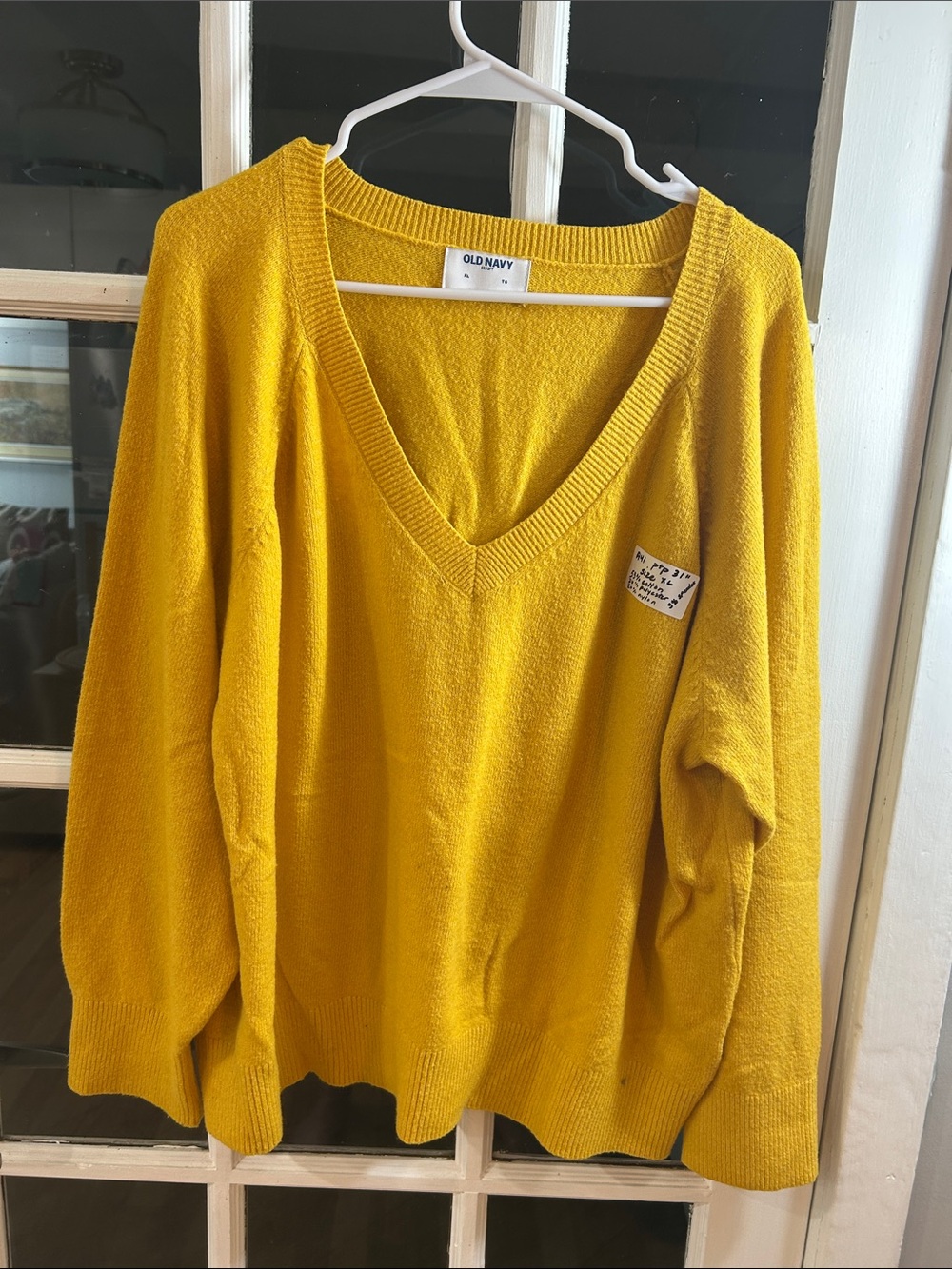 A41.    Old Navy Women's V-Neck Sweater - Mustard Yellow